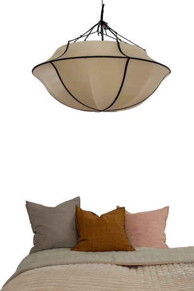 Umbrella Silk Pendant in Classic Silk with Black Ribbon by Oi Soi Oi