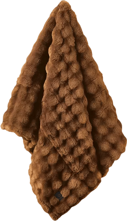 Brookstone Heated Oversized Textured Faux Fur Throw Warm Gray