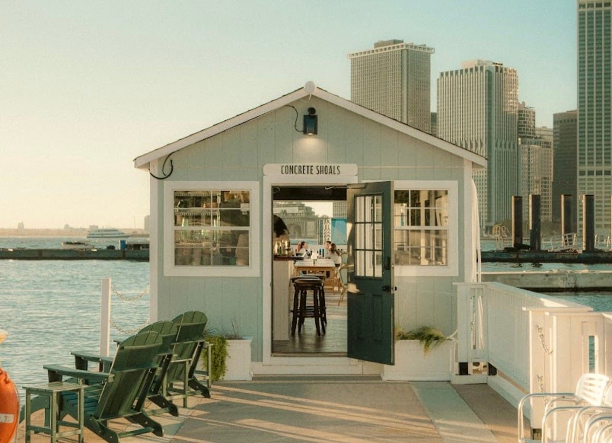 Teeny Brooklyn bar ON a dock!