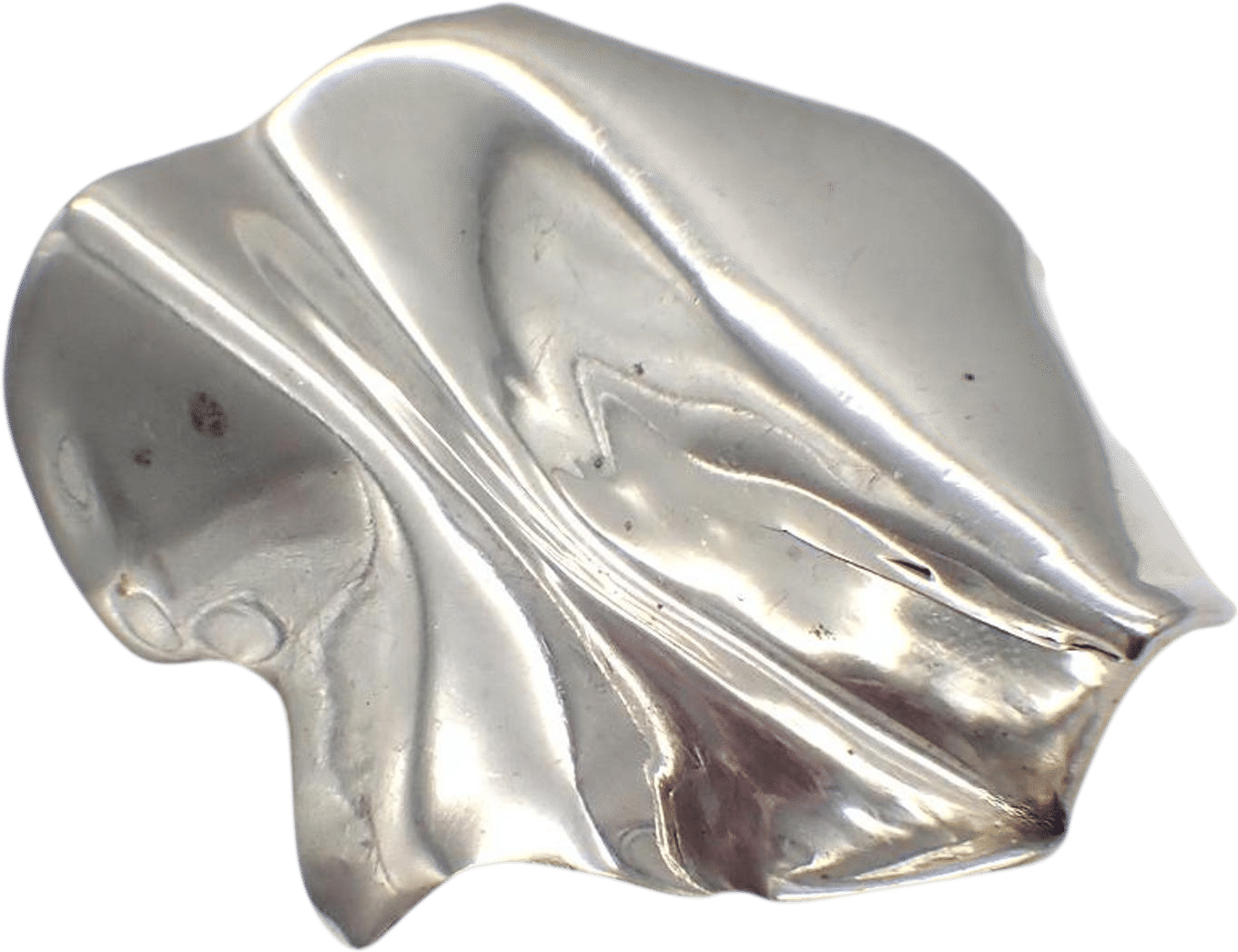 Crinkled Silver Modernist Pendant