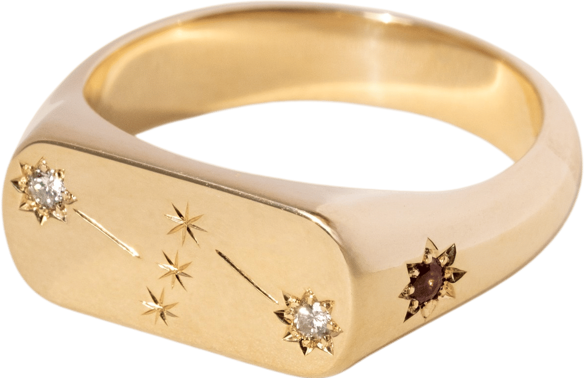 Star set diamonds and birthstones in a constellation 