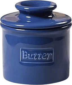 Butter Bell - The Original Butter Bell crock by L Tremain, a Countertop French Ceramic Butter Dish Keeper for Spreadable Butter, Café Retro Collection, Royal Blue, Glossy Finish