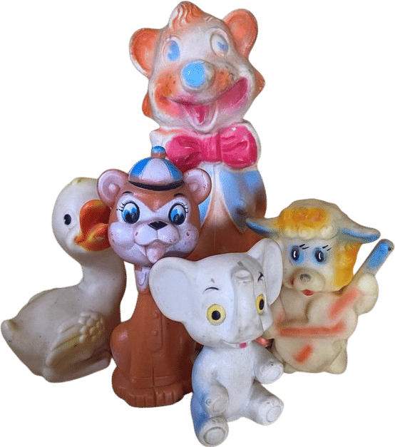 Vintage Rubber Squeak Toys from the 1960's