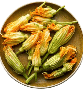 Zucchini Blossoms Stuffed with Ricotta and Cilantro