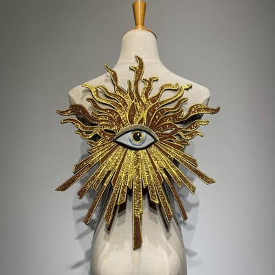 Sparkling Mystic Golden Evil Eye Embroidered Patch | Oversized Sequin All-seeing Eye Iron-on Appliqué for Jackets & Denim Back - Etsy