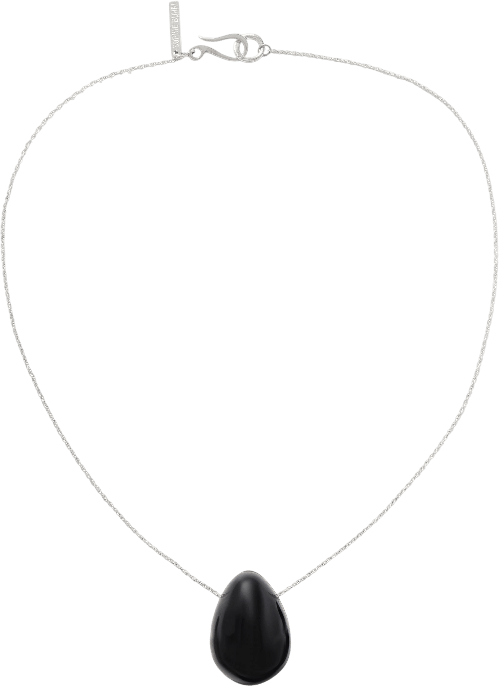 Everyday Egg Silver Onyx Necklace