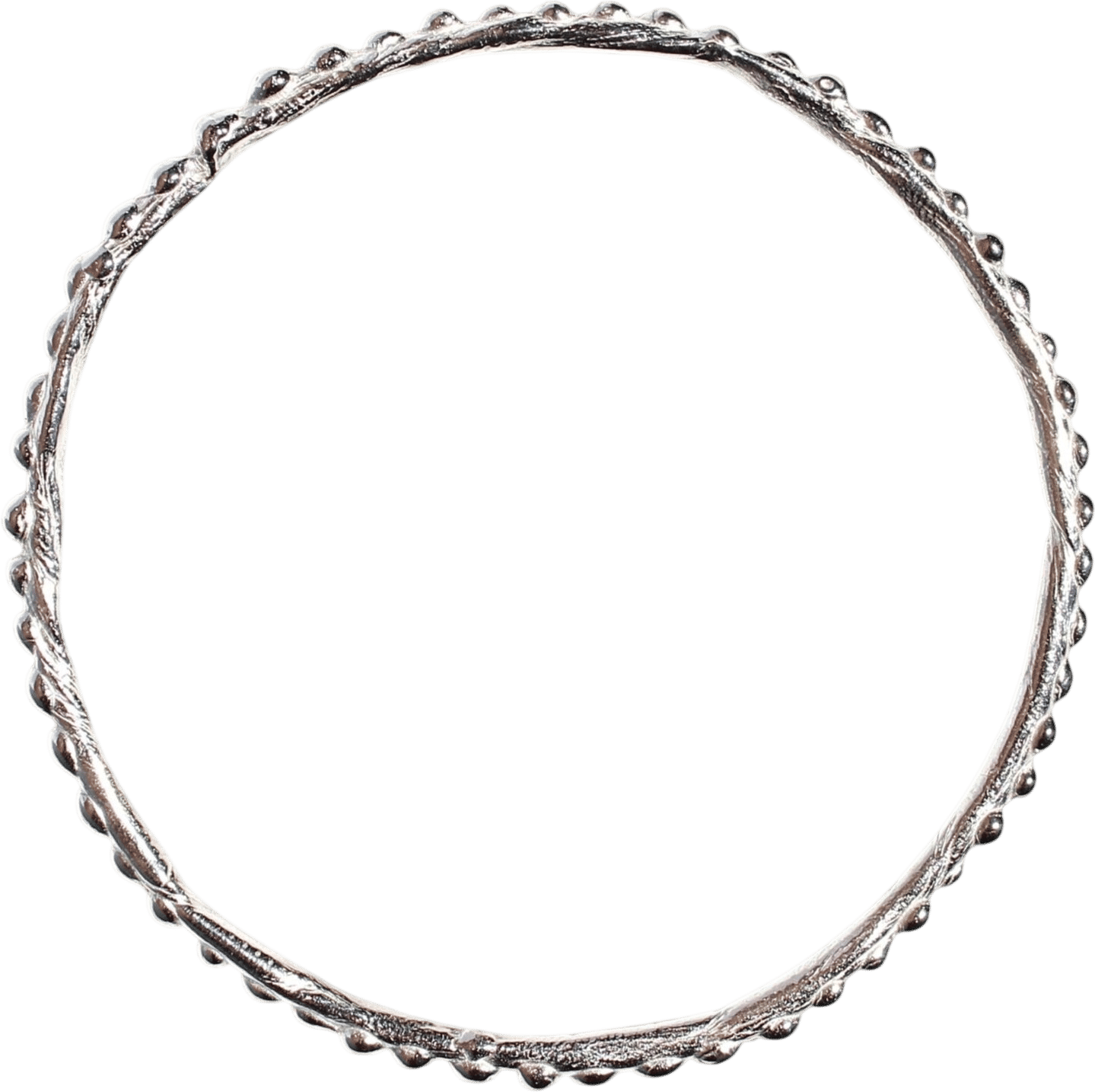 Beaded Bangle in Silver