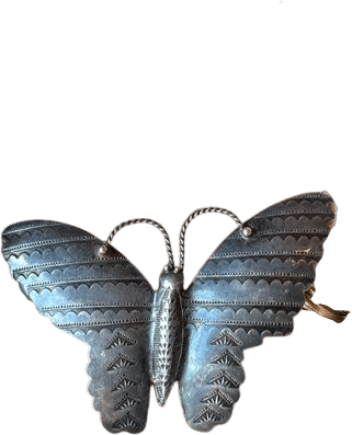 Vintage Sterling Silver Stamped Butterfly Pin Brooch