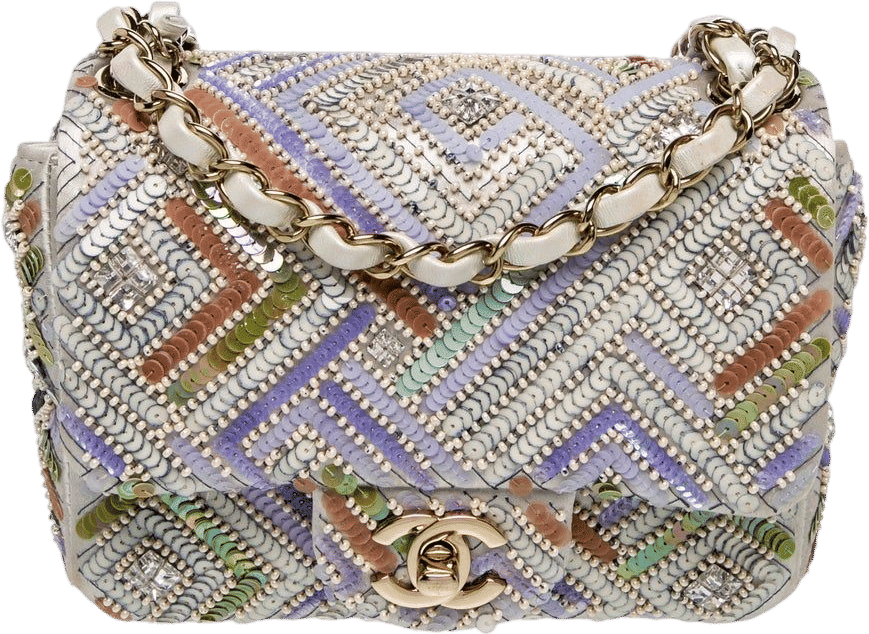 Sequin Mini Square Classic Flap Bag