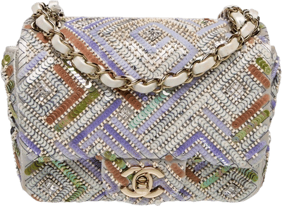 Sequin Mini Square Classic Flap Bag