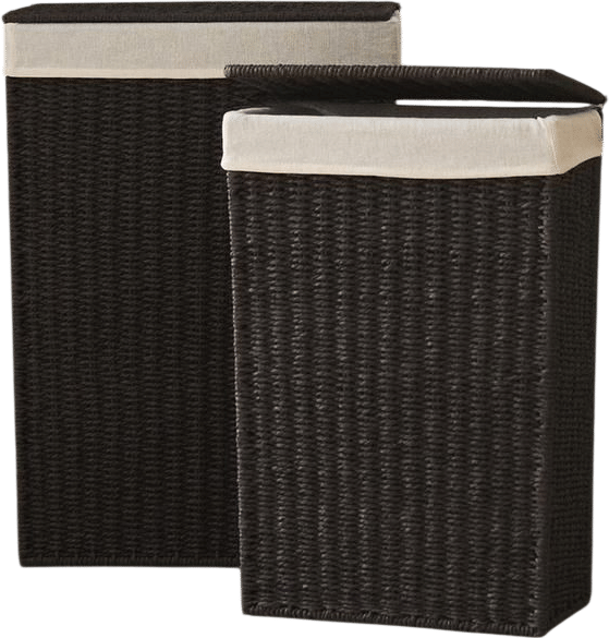 FABRIC-LINED LAUNDRY BASKET