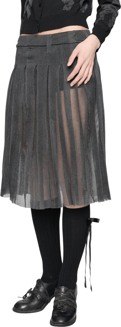 Organza Knit Pleated Skirt