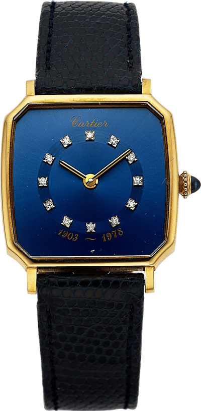 Cartier Yellow Gold Dress Watch with Diamonds