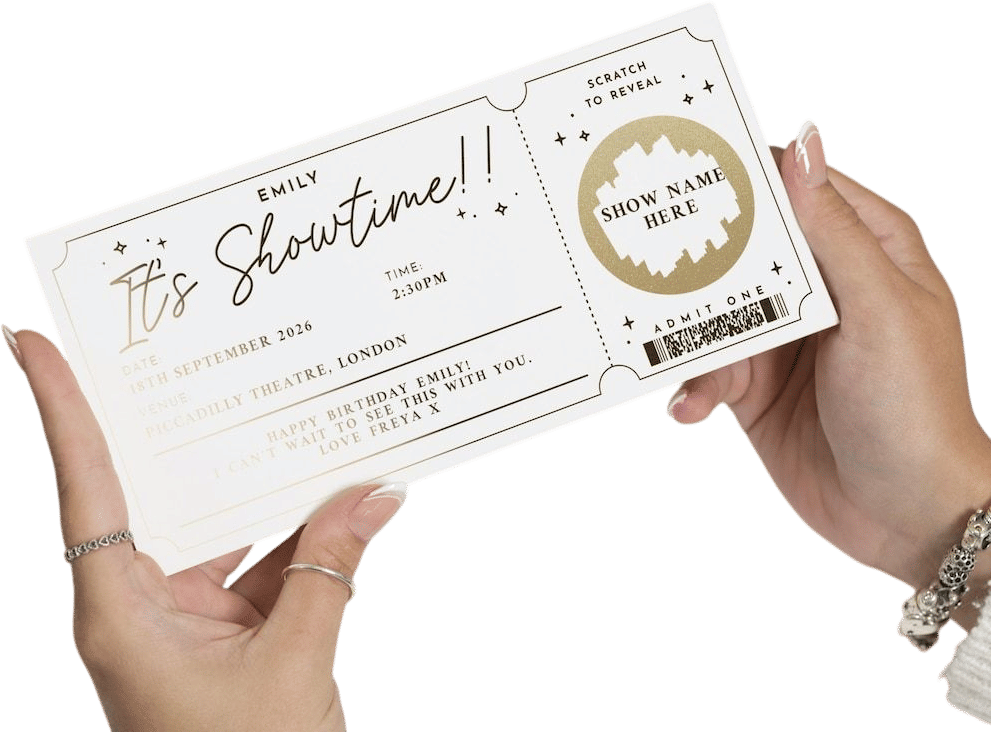 Personalised Scratch-to-Reveal Theatre Ticket Gift