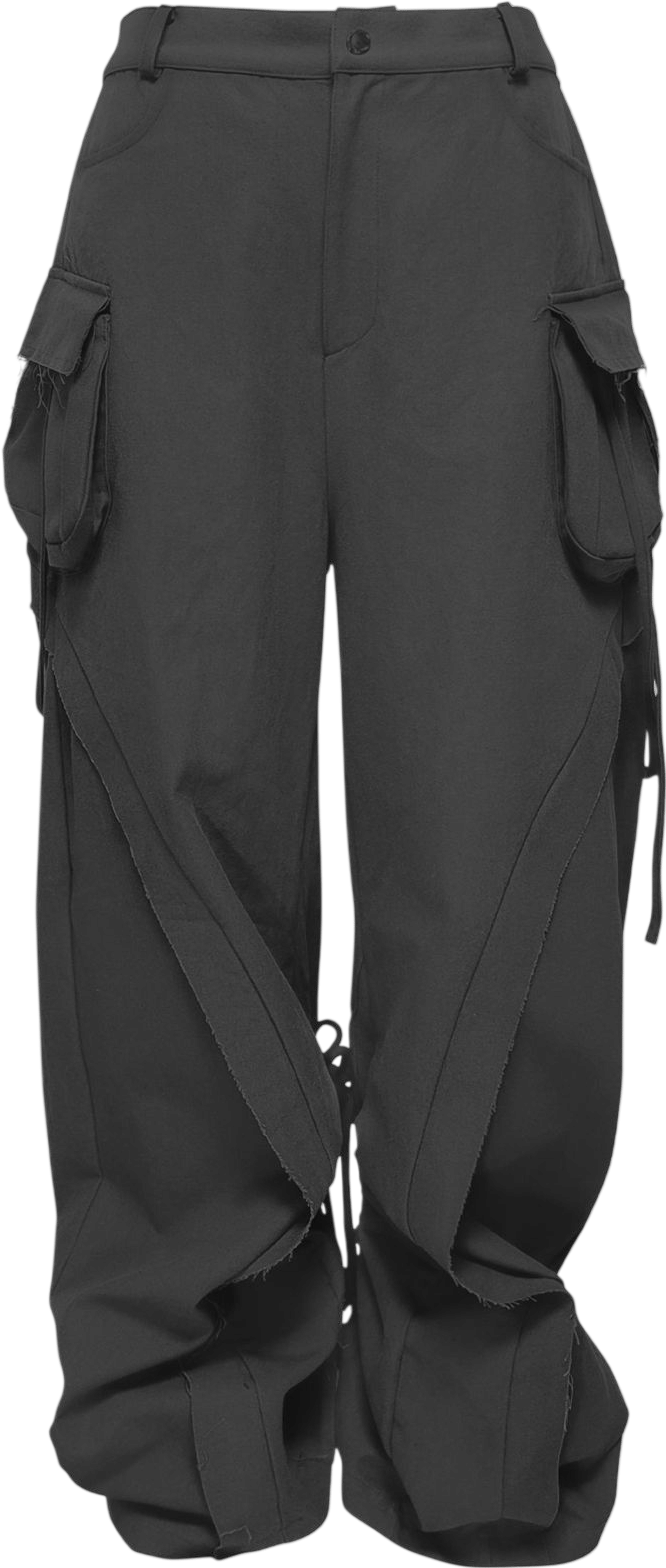 Cut Out String Cargo Pants