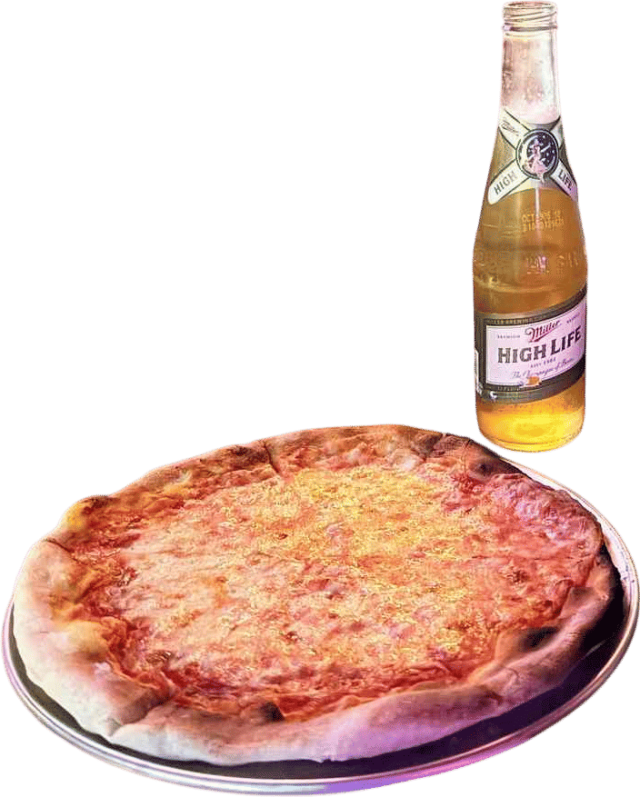 Getting a free slice with you beer at Cozy Corner