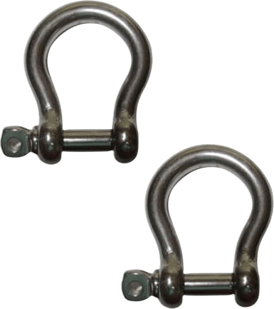US STAINLESS 2 Pieces Stainless Steel 316 Forged Bow Shackle 3/8" (10mm) Marine Grade