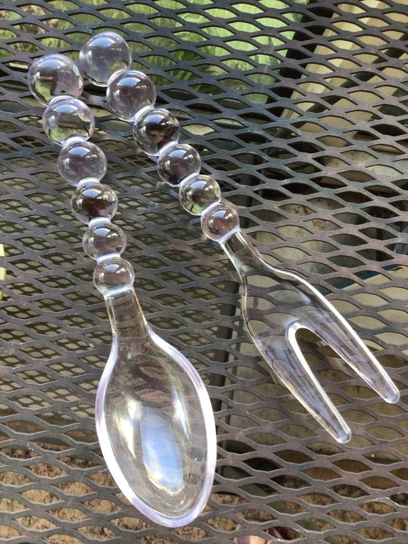 Candlewick Salad Tongs Pair Perfect Condition !