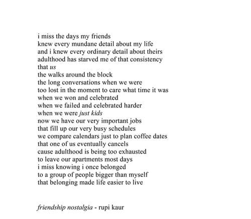 Friendship Nostalgia Poem