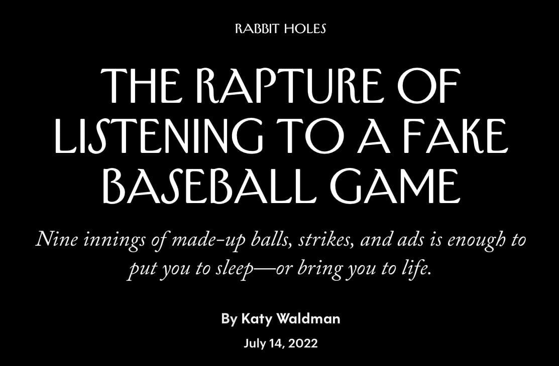 Northwoods Baseball Radio Network Games for Sleeping