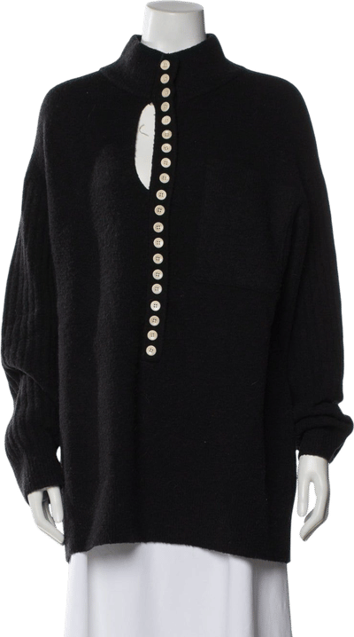 Mock Neck Sweater with Cutout
