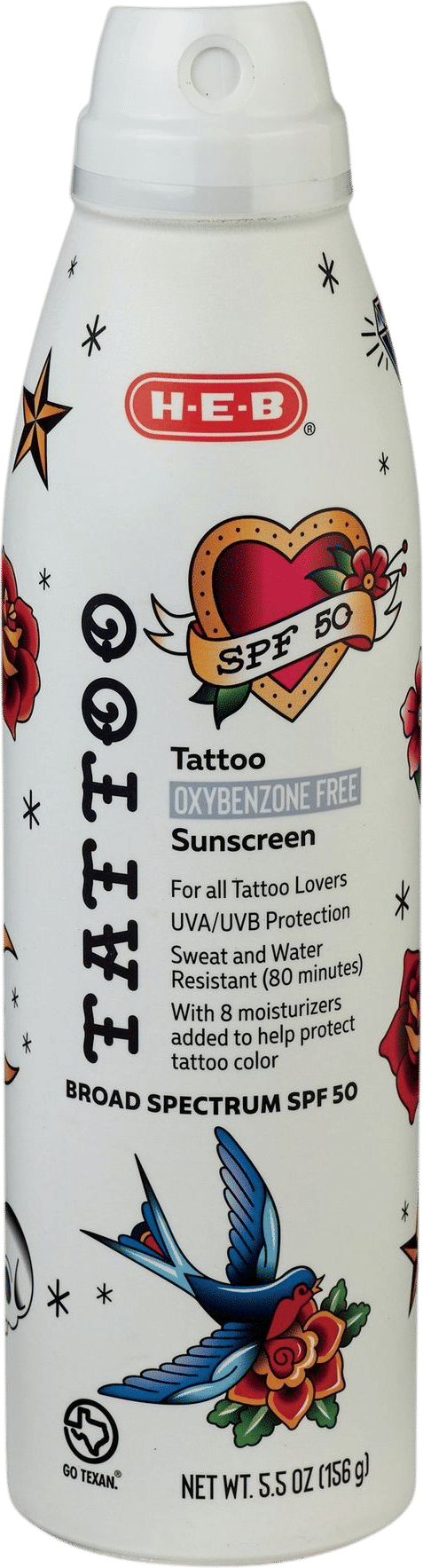 H-E-B SPF 50 Tattoo Protection Sunscreen Spray