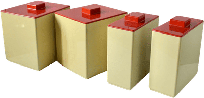 Vintage Retro 1980s Plastic Lidded Kitchen Canisters Set