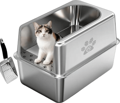 Stainless Steel High Sided Cat Litter Box