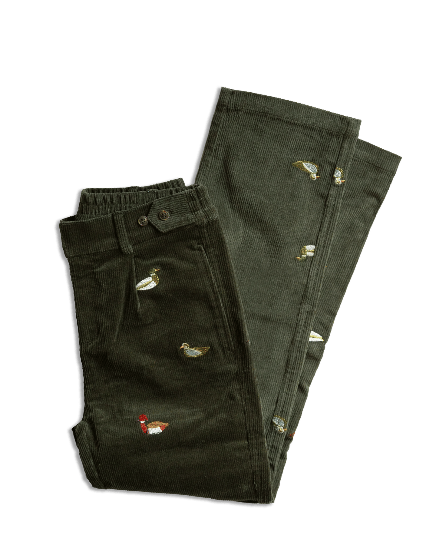 Straight Leg Pintuck Corduroy Trouser