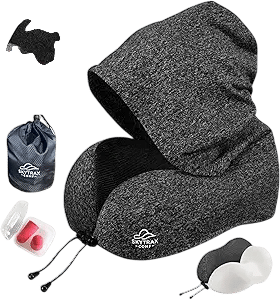 Travel Pillow with Hood (Grey)