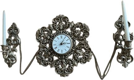 Vtg New Haven Gold Scroll Wall Clock