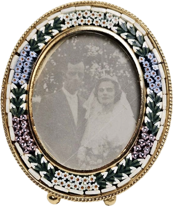 Vintage Italian Micro Mosaic Mini Picture Frame