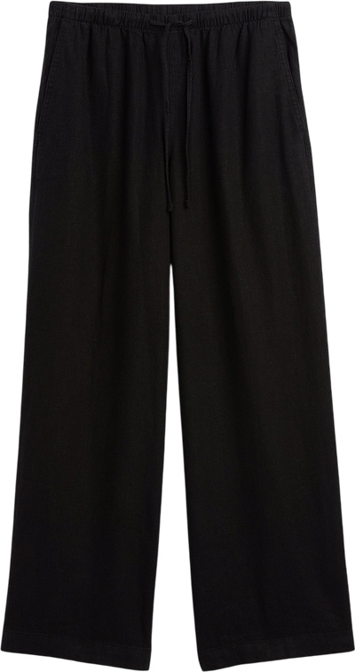 Relaxed Linen-Blend Wide-Leg Pants