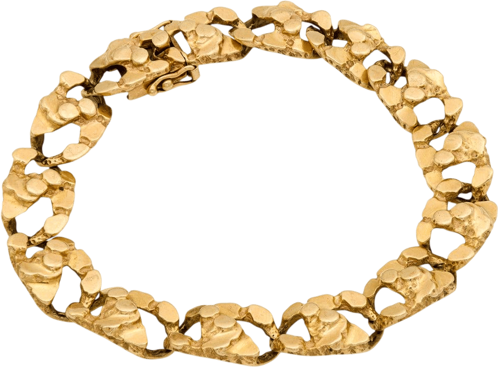 Vintage 14k Yellow Gold Nugget Bracelet
