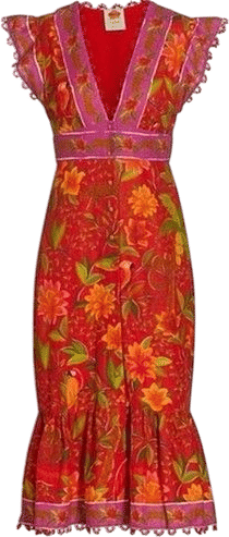 FARM Rio Solar Forest Button Down Dress XL