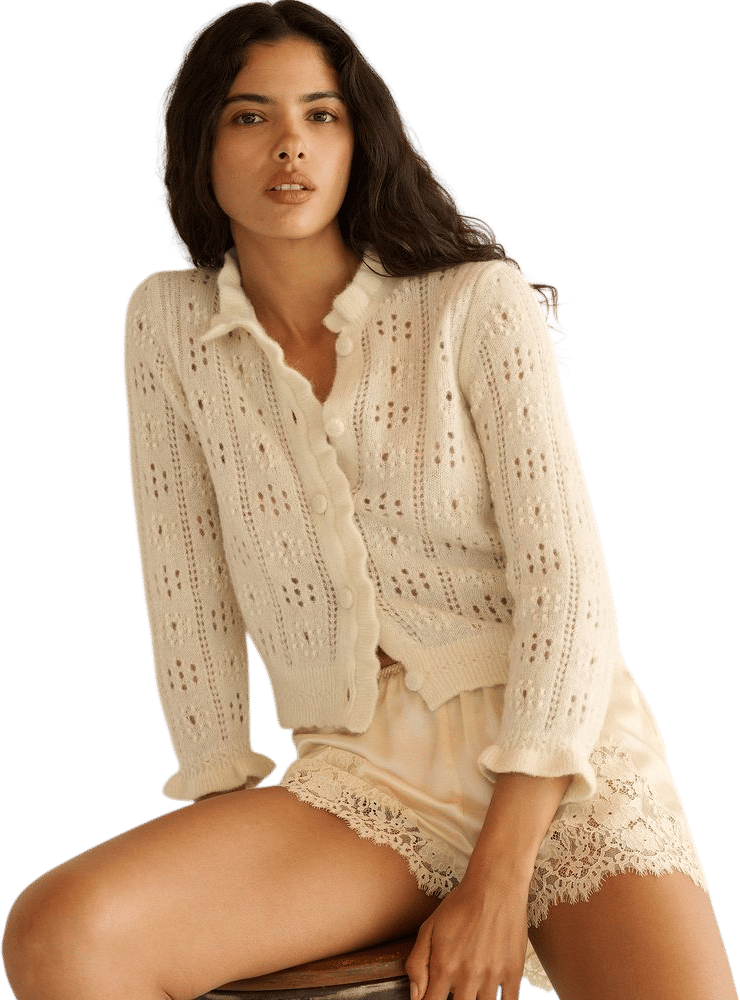 Claudine Cardigan - Ivory | DÔEN