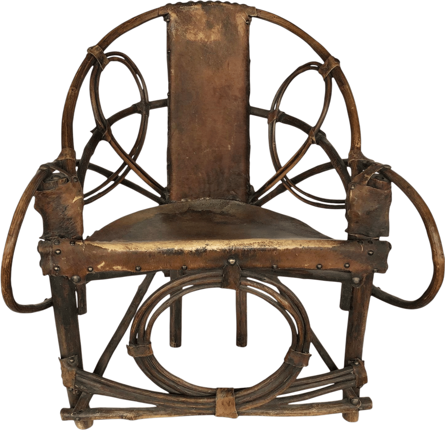 Antique Italian Cowhide Accent Chair