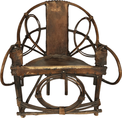 Antique Italian Cowhide Accent Chair