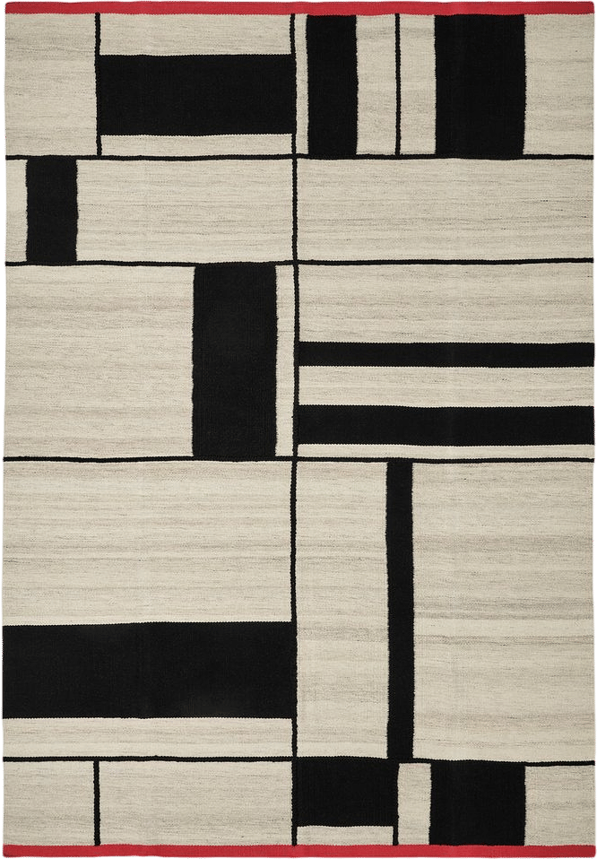 RASTPLATS rug, flatwoven, handmade beige/black, 5'7"x7'10"  - IKEA