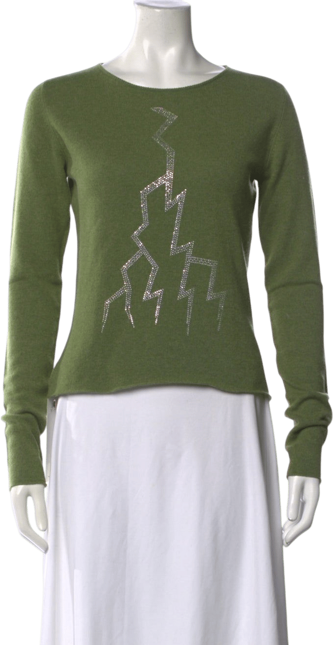 Metallic Lightning Bolt Cashmere Sweater