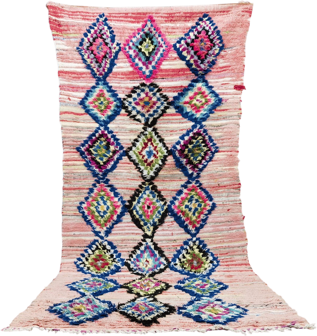 Pink Moroccan Beni Ourain Rug