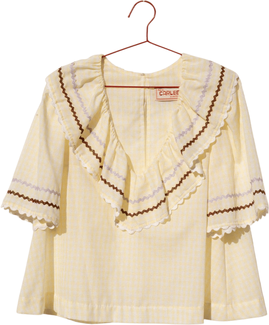 Ruffle Blouse - Butter Gingham