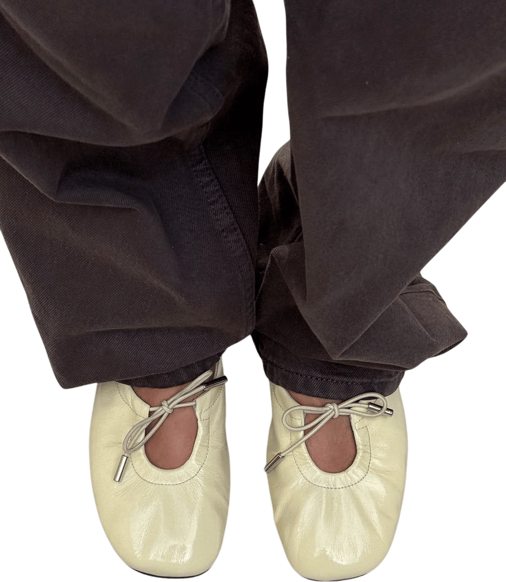 Rosalind Patent Vanilla Leather Ballet Flats