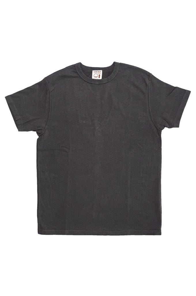 Samurai ZERO FABRIC T-Shirt - Black (Kuromame - Black Soybean Dyed) Plain