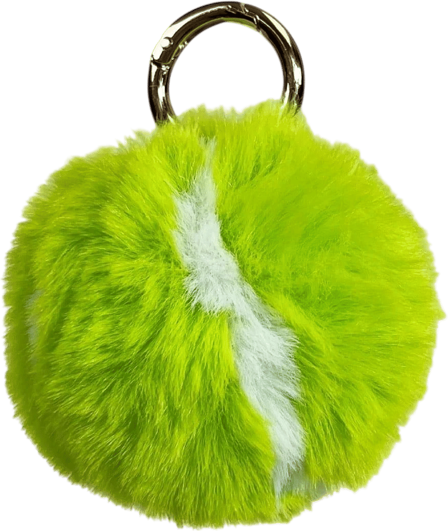 Furry Tennis Ball Keychain