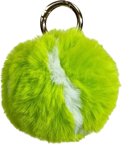 Furry Tennis Ball Keychain
