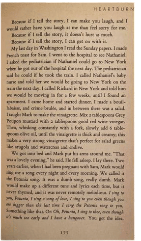 The salad dressing recipe from Heartburn by Nora Ephron