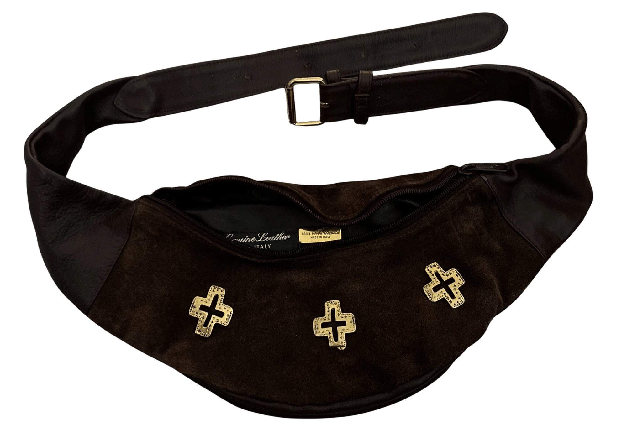 Brown Leather and Suede Fanny Pack
