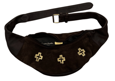 Brown Leather and Suede Fanny Pack