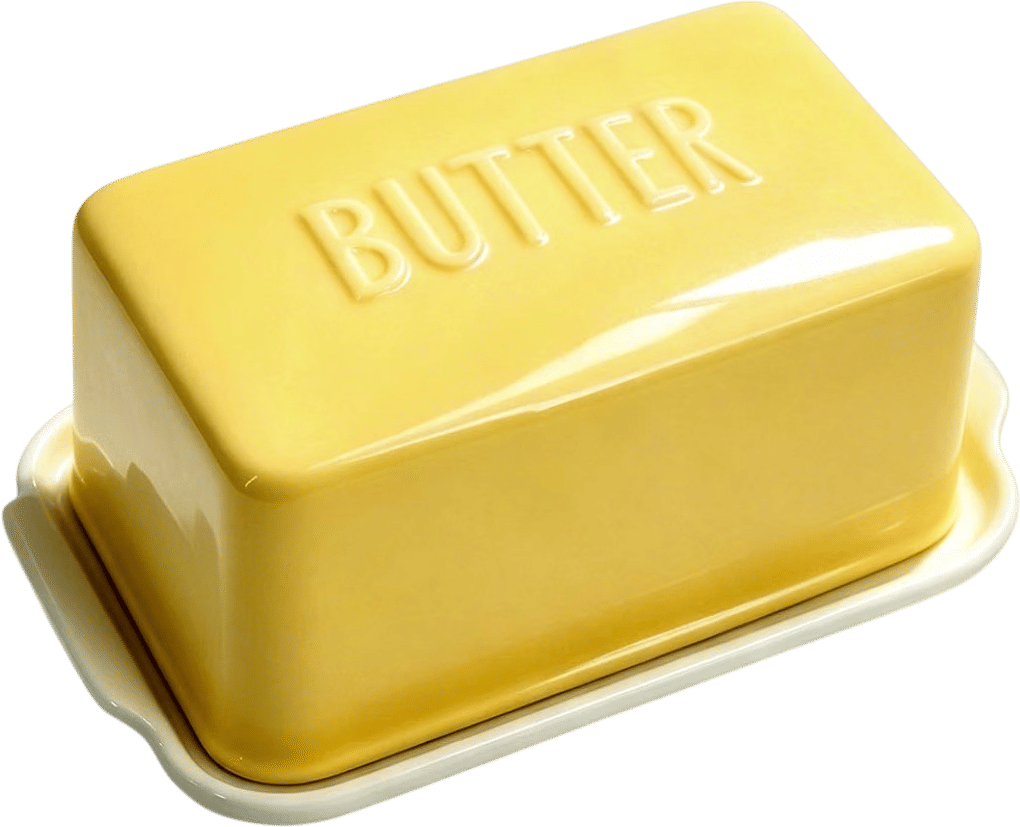 Two-Stick Butter Dish Kept on the Counter